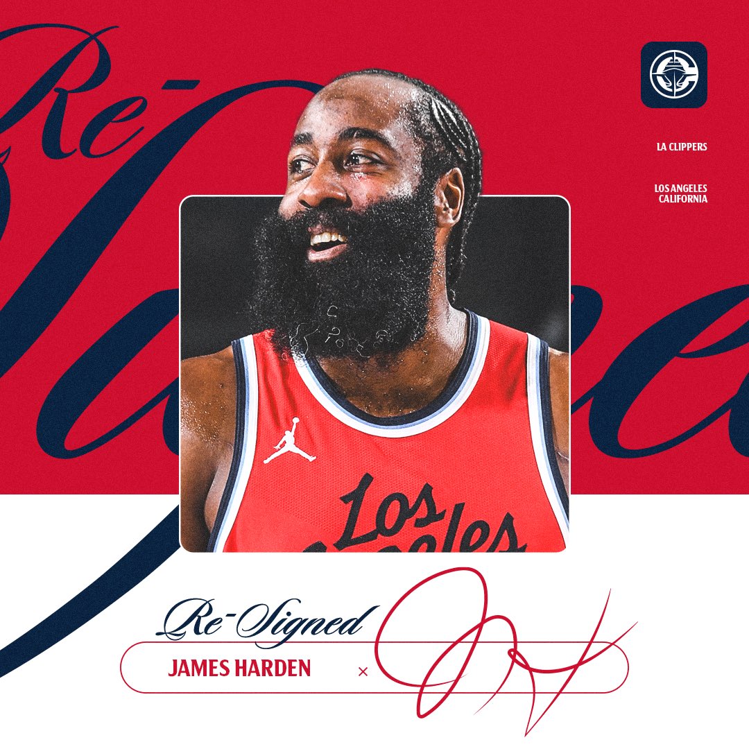 两年8150万！快船官宣正式续约哈登