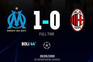 历史重演？此前法意球队唯一欧冠决赛交锋也在慕尼黑，马赛夺首冠